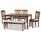 Baxton Studio Reneau Grey Upholstered and Walnut Wood 6-Piece Dining Set 173-9882-10923-10520 - alternate 1